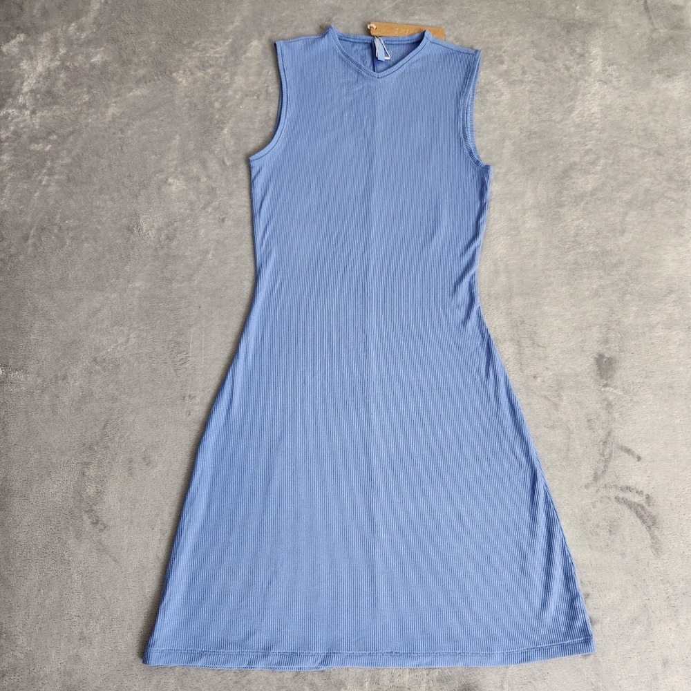 New SKIMS Soft Lounge Muscle Tank Dress Cielo Blue Size XXS NWT Clean Girl Soft